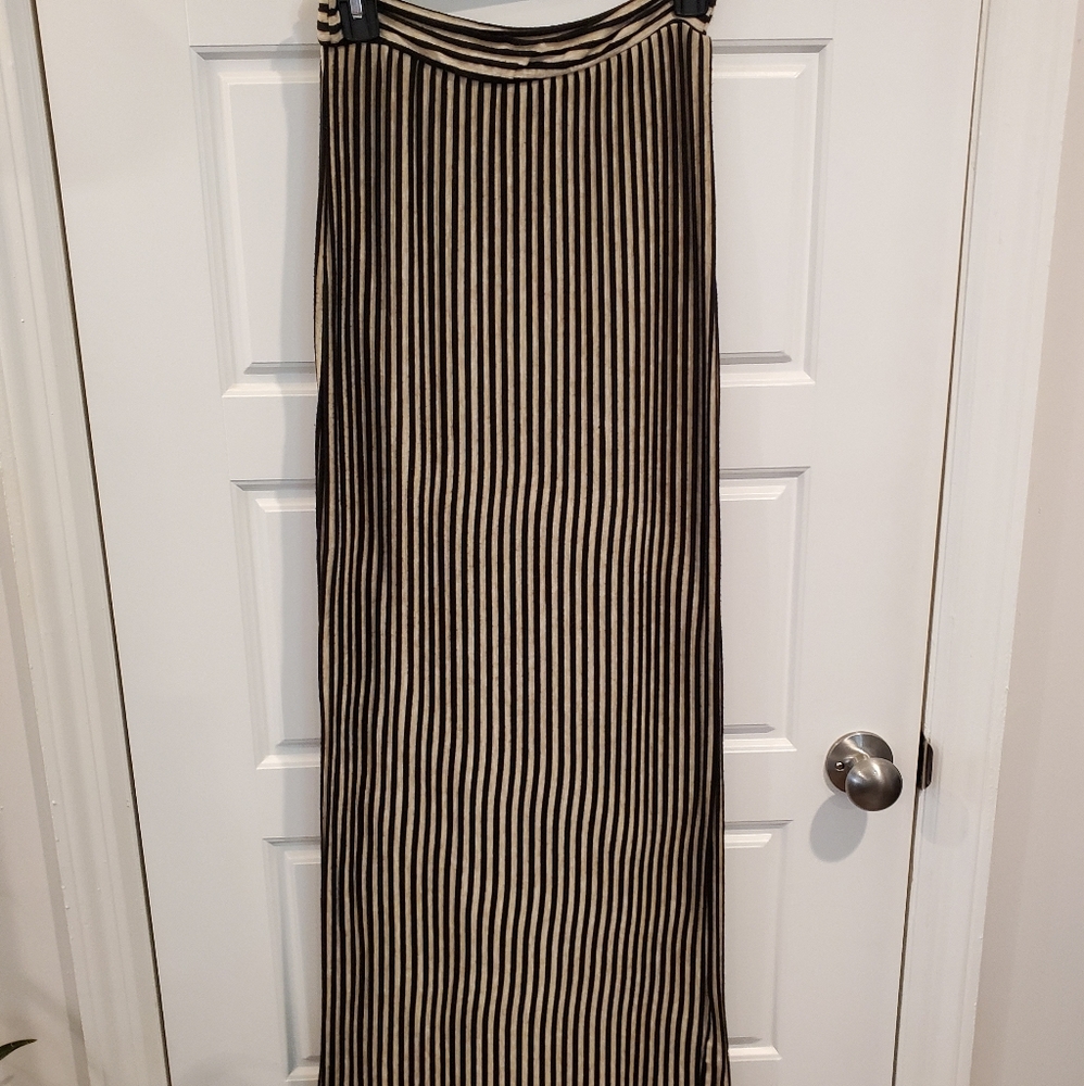 Vertical Striped Maxi Skirt